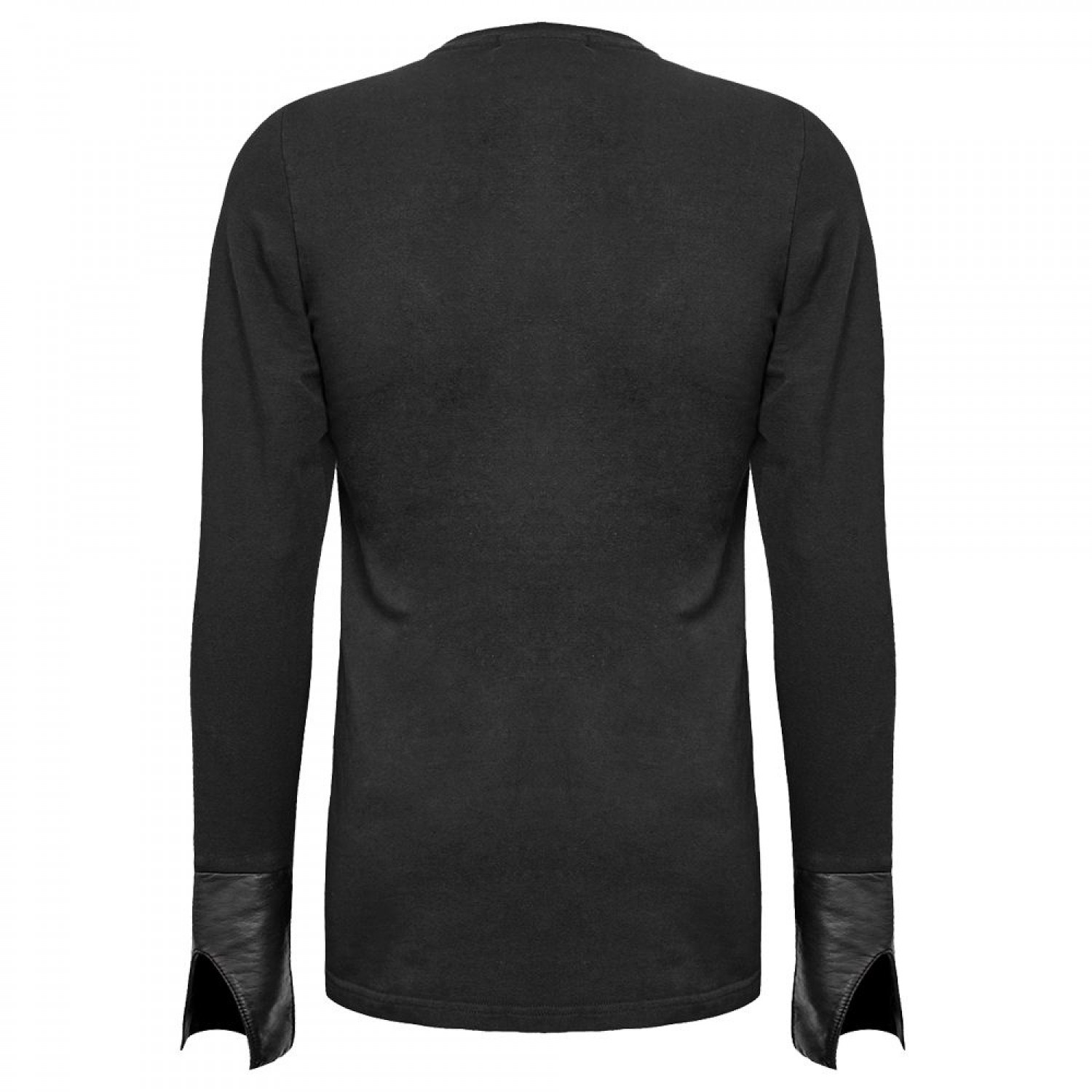 Men’s Gothic Dieselpunk Top | Vintage Bronze Faux Leather Detailing